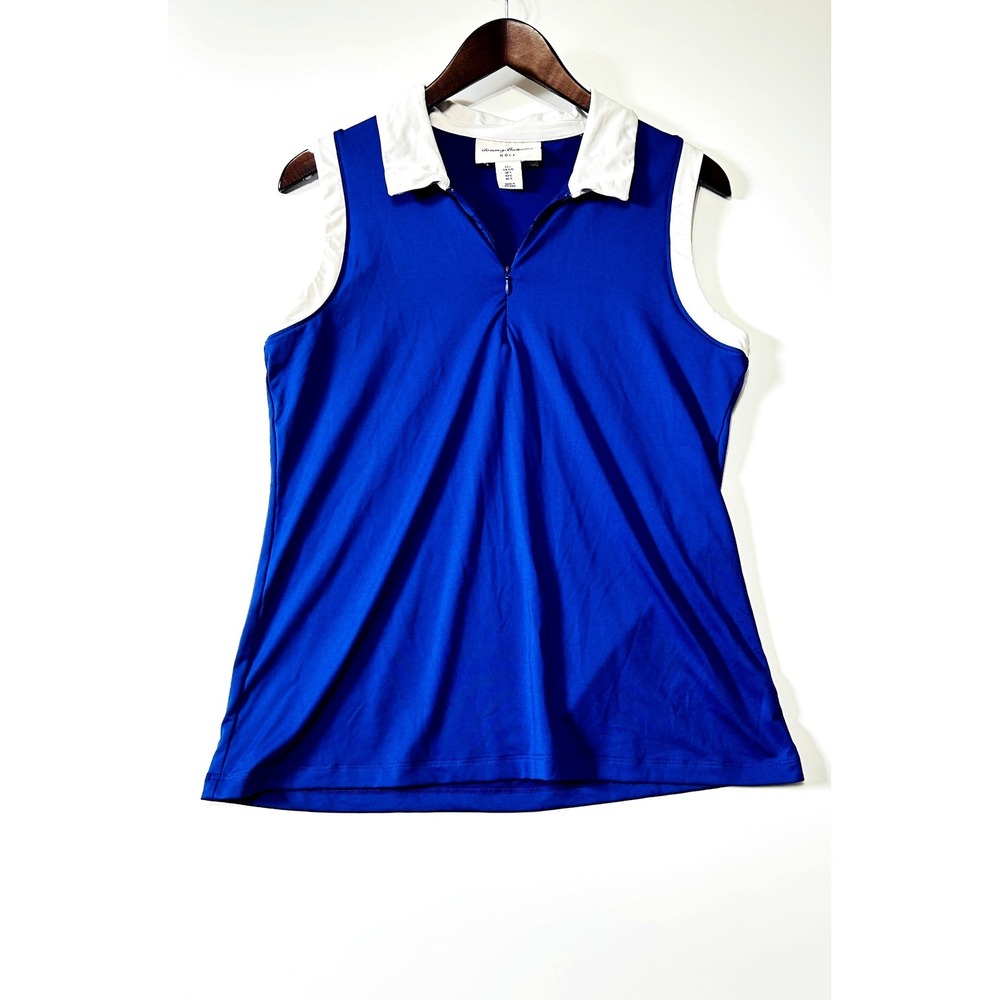 Tommy Bahama Golf Womens Polo Shirt Large Royal Blue‎ Sleeveless Tennis Prep